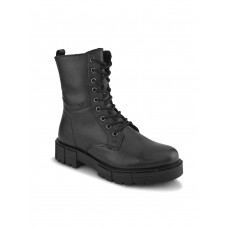 TSF Women Black Leather Winter Boots (ROXY-03-BLK )